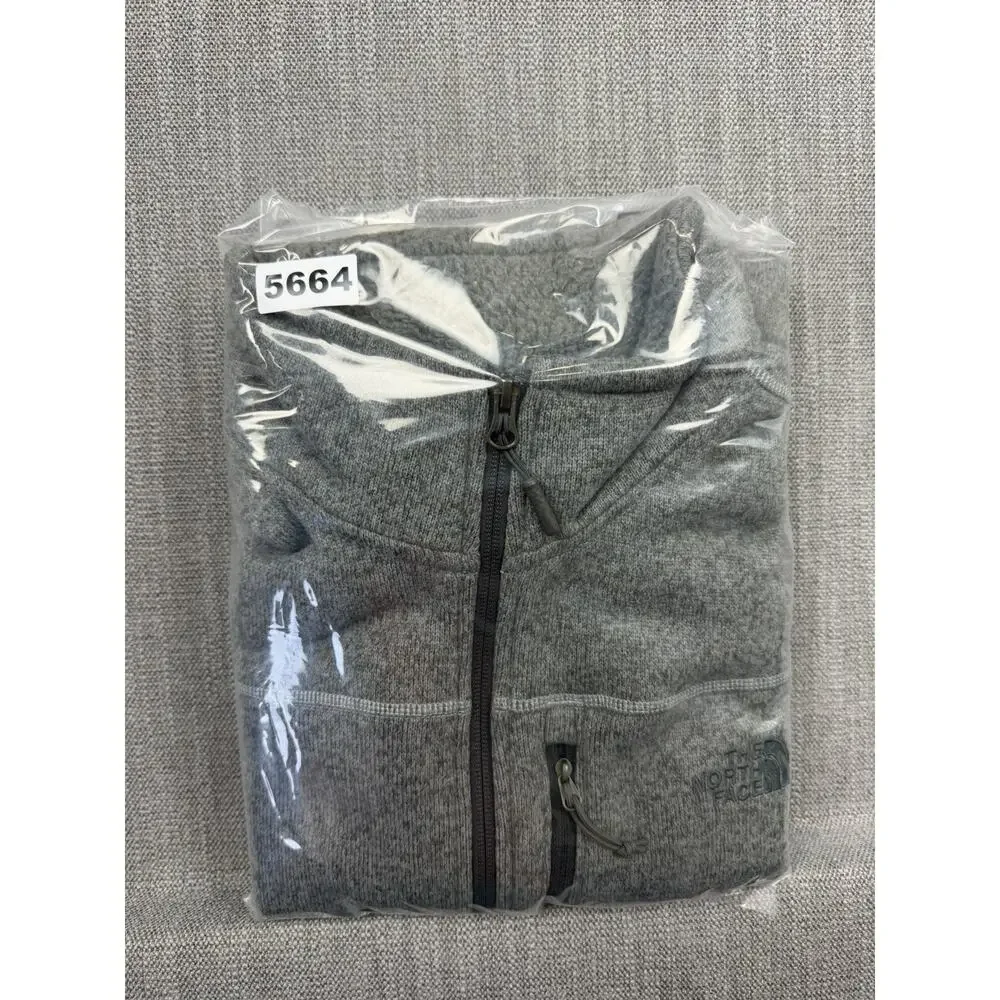 The North Face Sweater Fleece Vest Mens Large Gray Full Zip Sherpa Lined